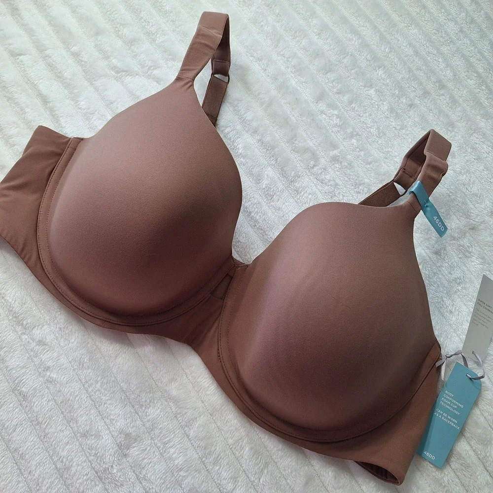 Ambrielle Super Soft Underwire Tshirt Bra Womens 46DD Nutmeg Spice Full Coverage
